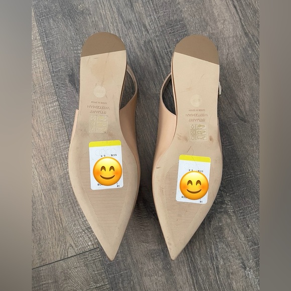 New STUART WEITZMAN Ryder leather slingback point-toe flats size 8.5 - Picture 6 of 6